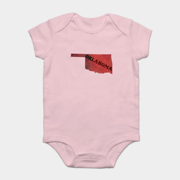 The State of Oklahoma - Red Watercolor Baby Bodysuit by loudestkitten